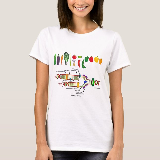 Vegetarian DNA (Vegetarian Attitude Humor) T-Shirt (Front)