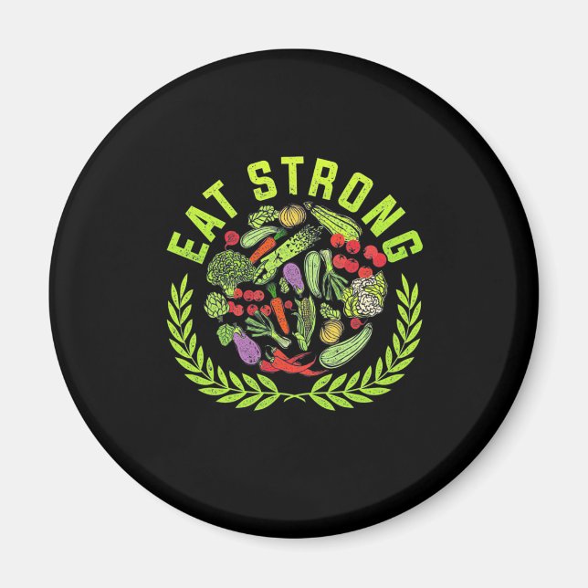 Vegetarian Eat Strong Magnet (Front)