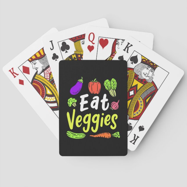 Vegetarian Eat Veggies Poker Cards (Back)