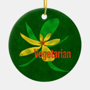 Vegetarian Flower Ceramic Ornament