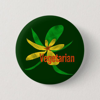 Vegetarian Flower Pinback Button