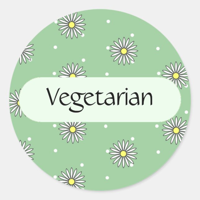 Vegetarian Food Label for Buffets and Picnics (Front)