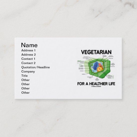 Vegetarian For A Healthier Life (Plant Cell) Business Card