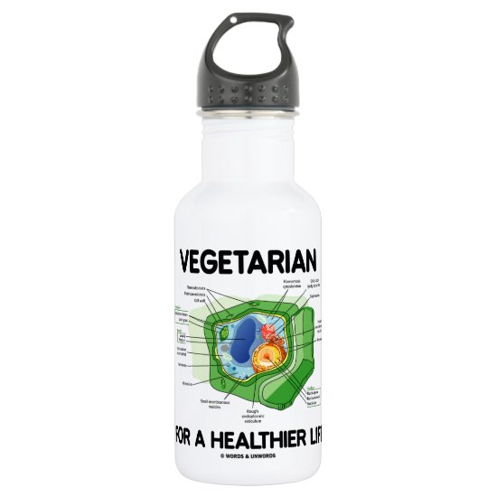 Vegetarian For A Healthier Life (Plant Cell) Stainless Steel Water Bottle