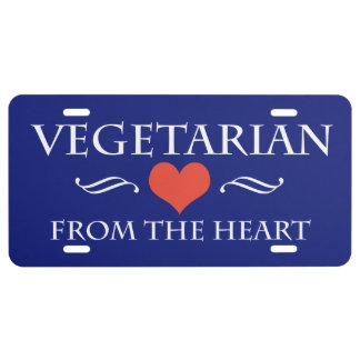 Vegetarian From The Heart License Plate