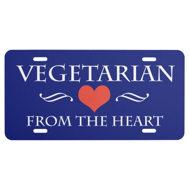 Vegetarian From The Heart License Plate (Front)