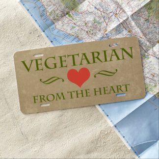 Vegetarian From The Heart License Plate