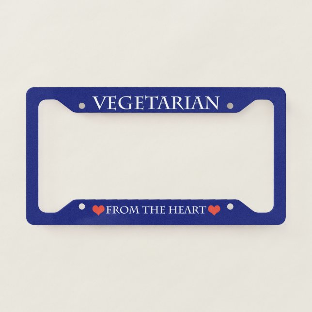 Vegetarian From The Heart License Plate Frame (Front)