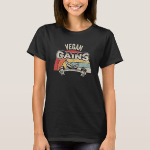 Vegetarian Gift Funny Gym Vintage Retro Vegan Gain T-Shirt