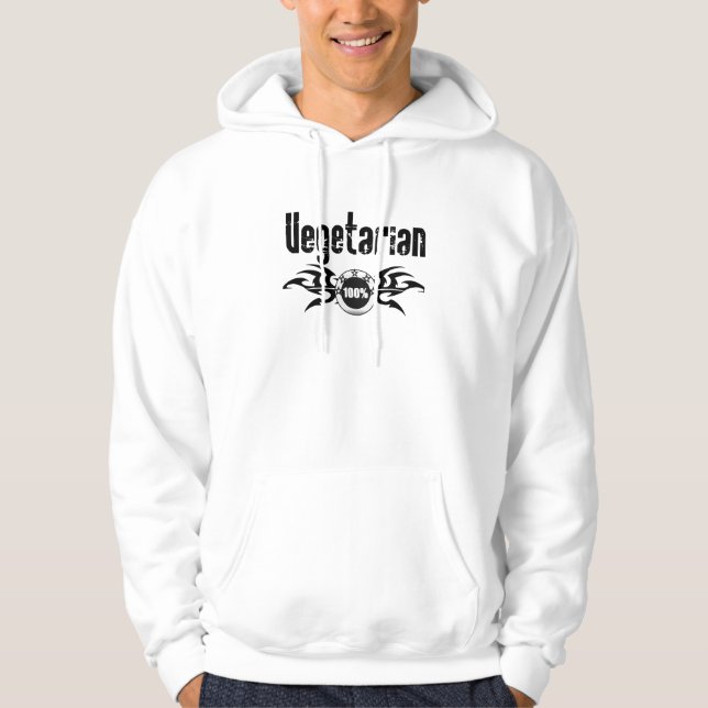 Vegetarian Grunge Winged Emblem Hoodie (Front)