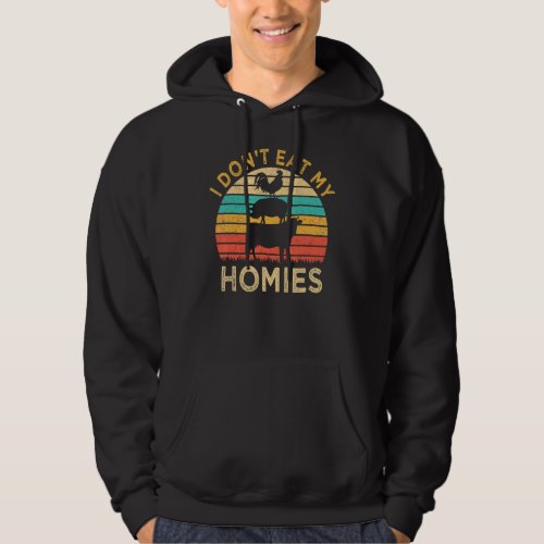 Vegetarian I Don't Eat My Homies  Vegan Retro Hoodie