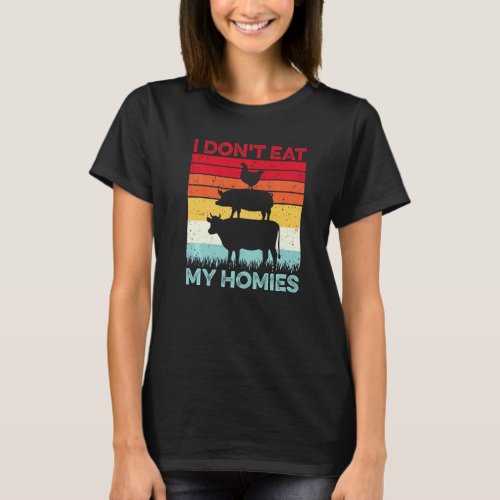 Vegetarian I Don't Eat My Homies Vegan Vintage T-Shirt