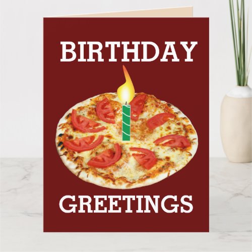 VEGETARIAN ITALIAN PIZZA BIRTHDAY CARDS