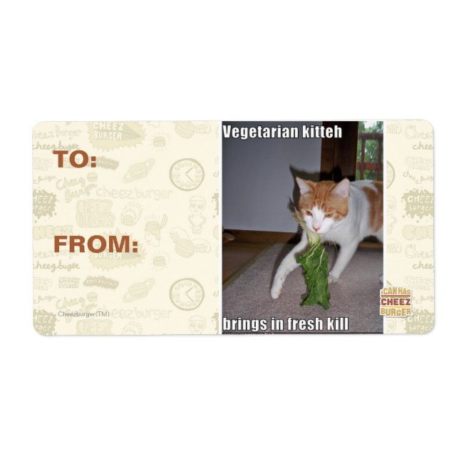 Vegetarian Kitteh Label (Front)
