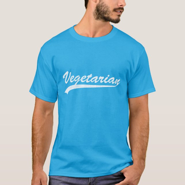 Vegetarian Logo (Blue/M) T-Shirt (Front)