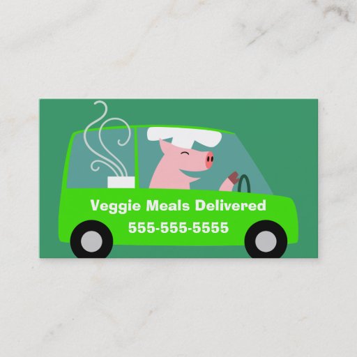 Customizable Vegetarian Meal Delivery Business Business Card