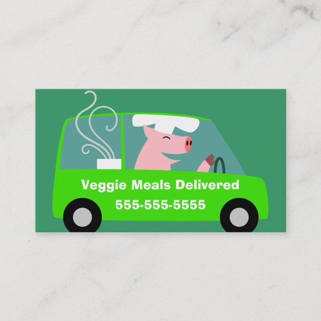 Vegetarian Meal Delivery Business Business Card (Front)