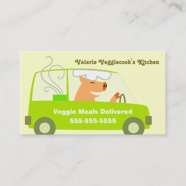 Vegetarian Meal Delivery Business Business Card (Front)