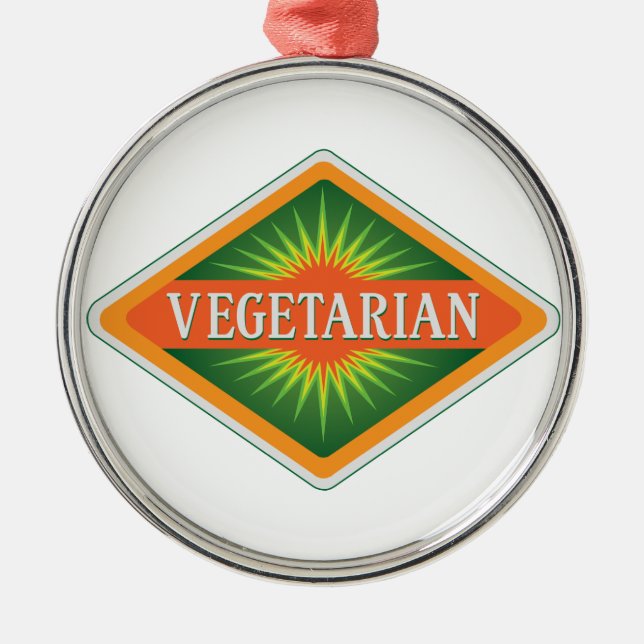 Vegetarian Metal Ornament (Front)