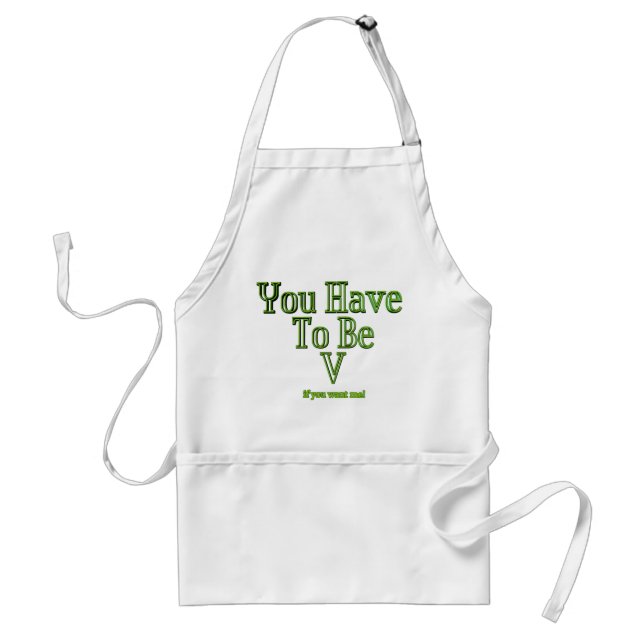 Vegetarian or vegan statement adult apron (Front)