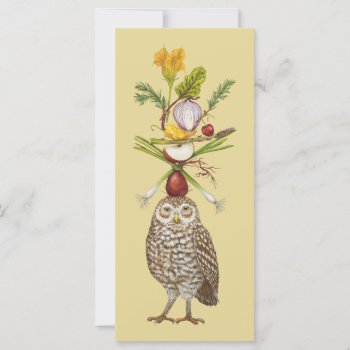 Vegetarian Owl Flat Card by vickisawyer at Zazzle