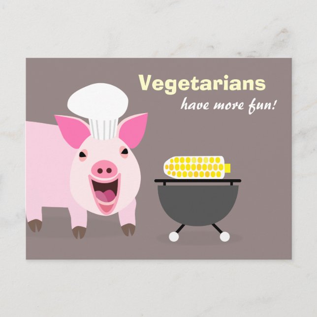 Vegetarian Pig Postcard (Front)