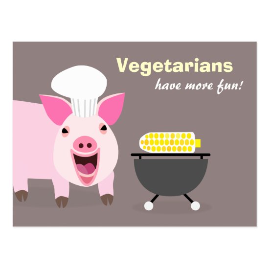 Vegetarian Pig Postcard
