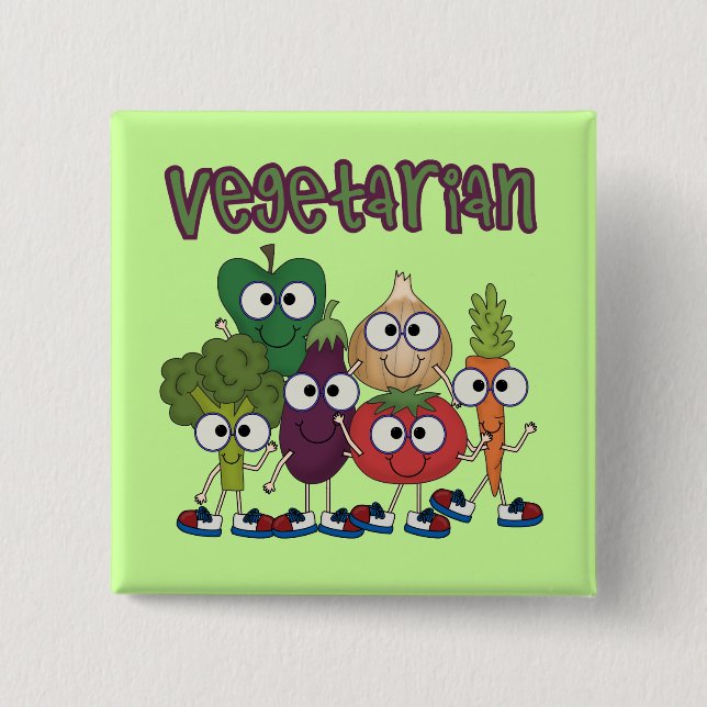Vegetarian Pinback Button (Front)