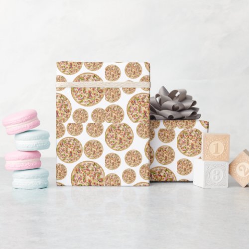 Vegetarian pizza pattern  wrapping paper