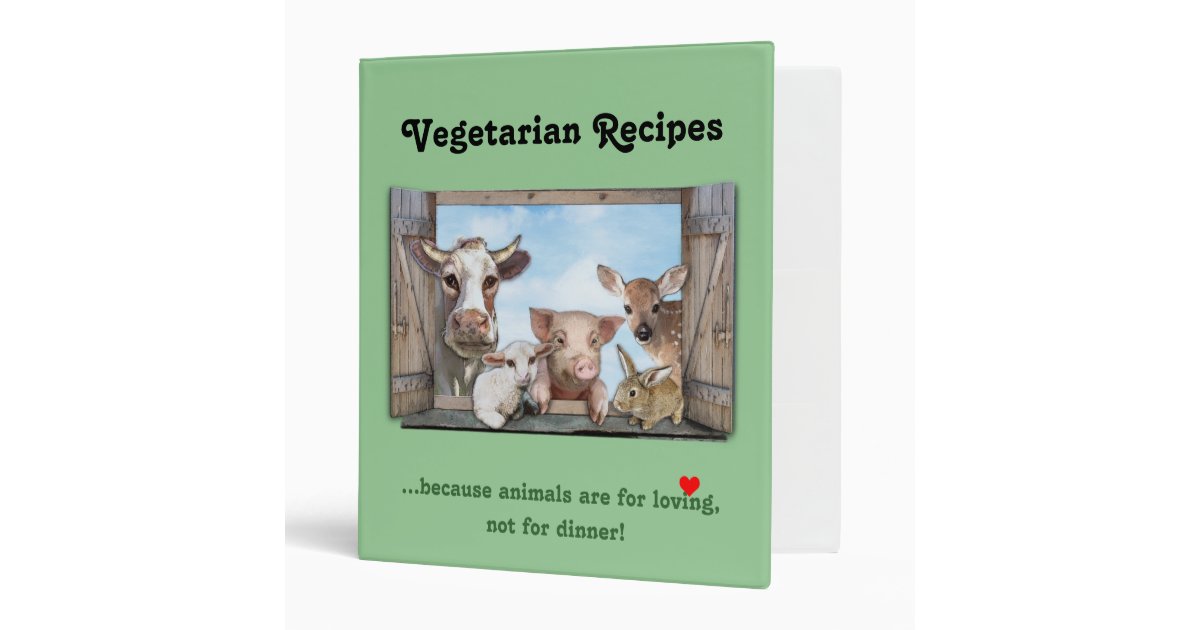 Vegetarian Recipes Binder Zazzle