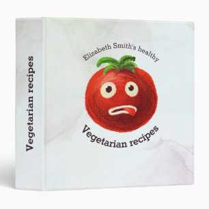 Vegetarian Recipes Funny Tomato 3 Ring Binder