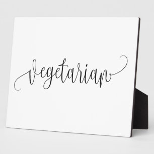 Vegetarian sign Tabletop Plaque with Easel