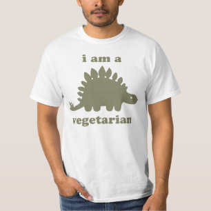 Vegetarian Stegosaurus Dinosaur - Green T-Shirt