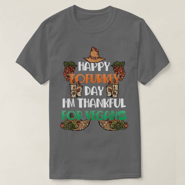 Vegetarian Thanksgiving Vegan Plant Tofu Lover  T-Shirt (Design Front)