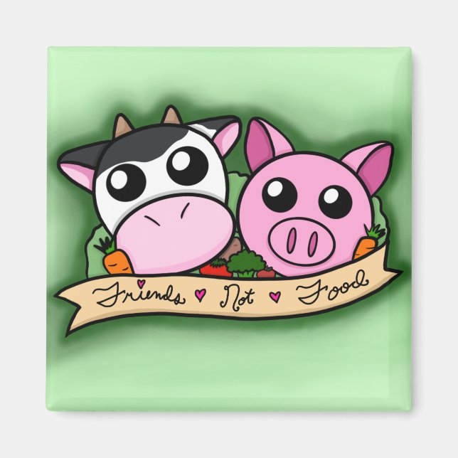 Vegetarian/Vegan Friends-not-Food Magnet (Front)