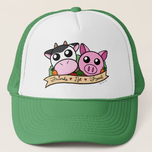 VegetarianVegan Friends_not_Food Trucker Hat