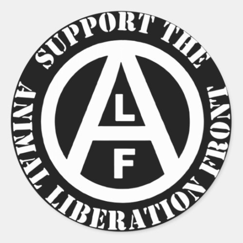 Vegetarian Vegan Support Animal Liberation Front Classic Round Sticker