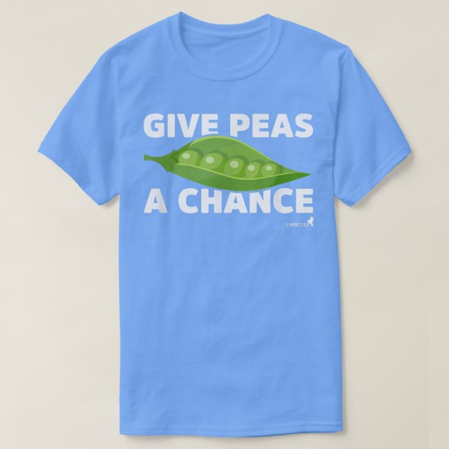 Vegetarian Vegan TShirt Give Peas a Chance! (Design Front)