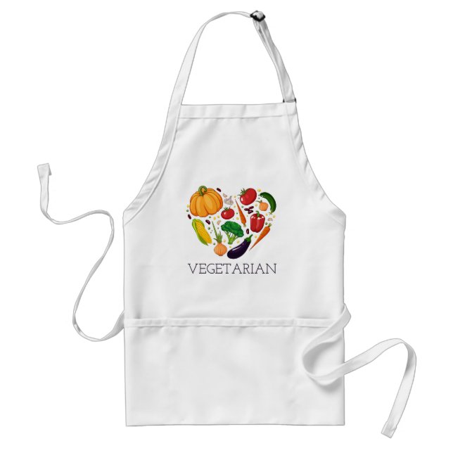 Vegetarian Vegetable Heart Adult Apron (Front)