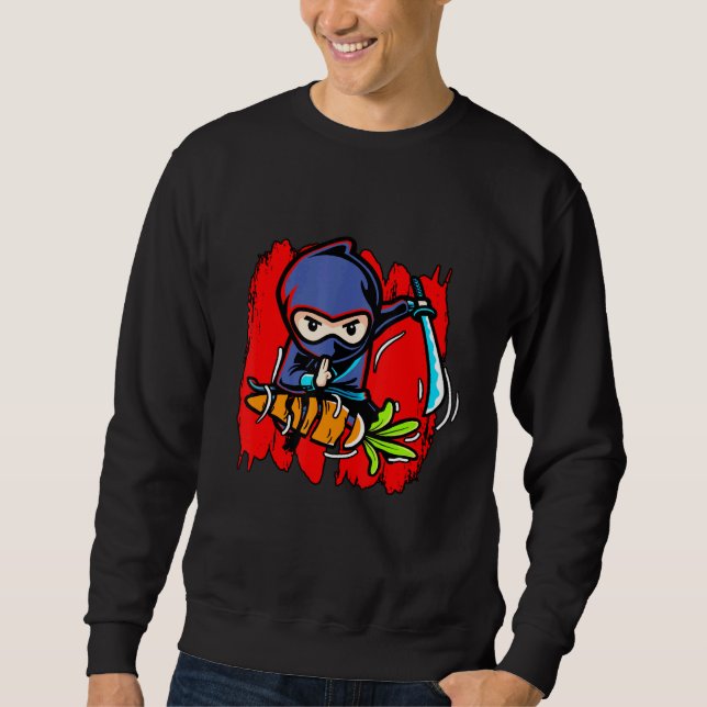 Vegetarian Vegetable Ninja Fruit Vegan No Meat Pla Sweatshirt (Front)