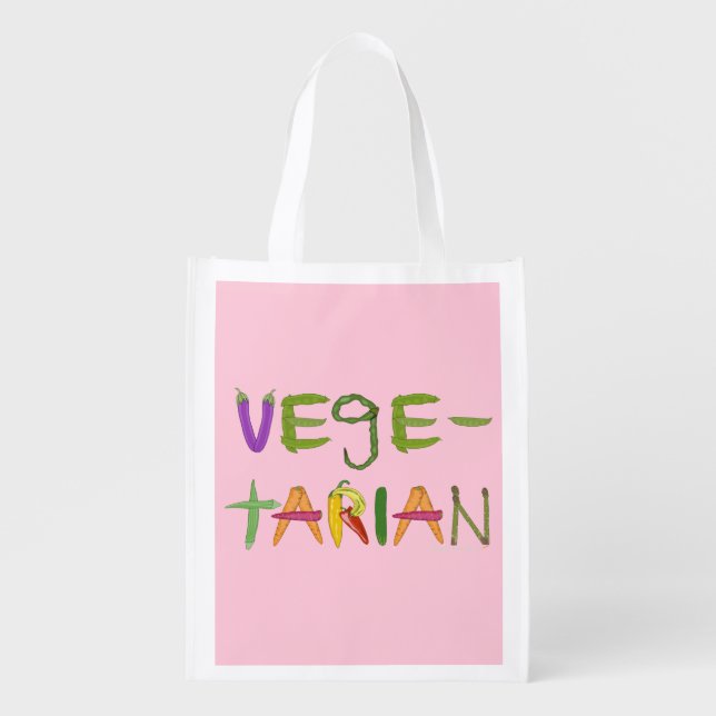 Vegetarian Vegetables Reusable Grocery Bag (Front)