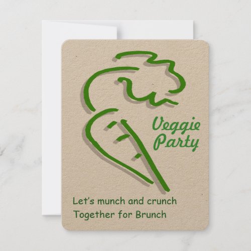 Vegetarian Veggie Party carrot  Invitation