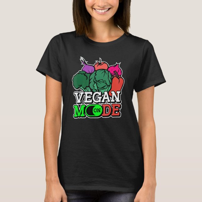 Vegetarian Vibes Vegan Mode On World Vegetarian Da T-Shirt (Front)