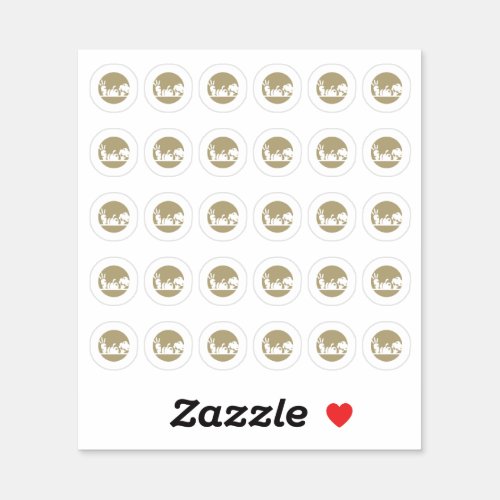 Vegetarian Wedding Place Cards Meal Choice  Sticker