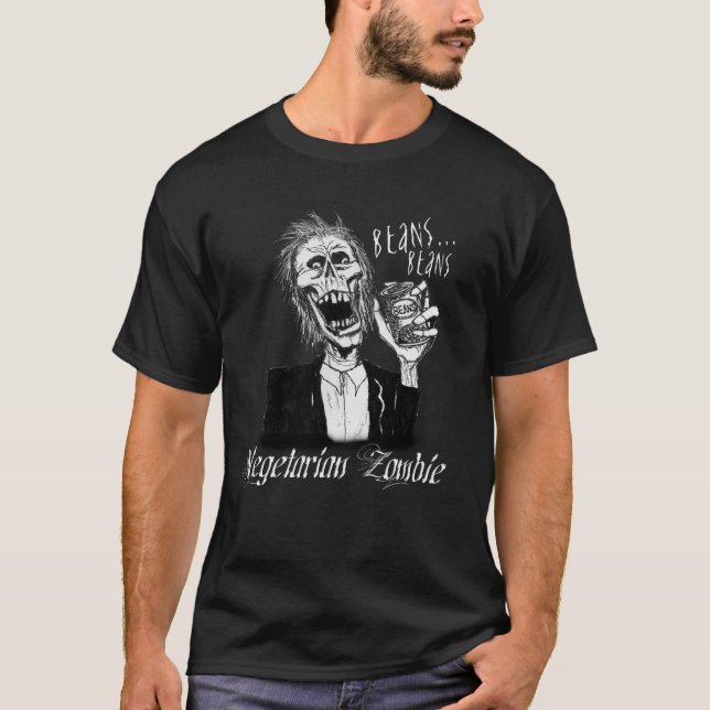 Vegetarian Zombie Black T-Shirt (Front)