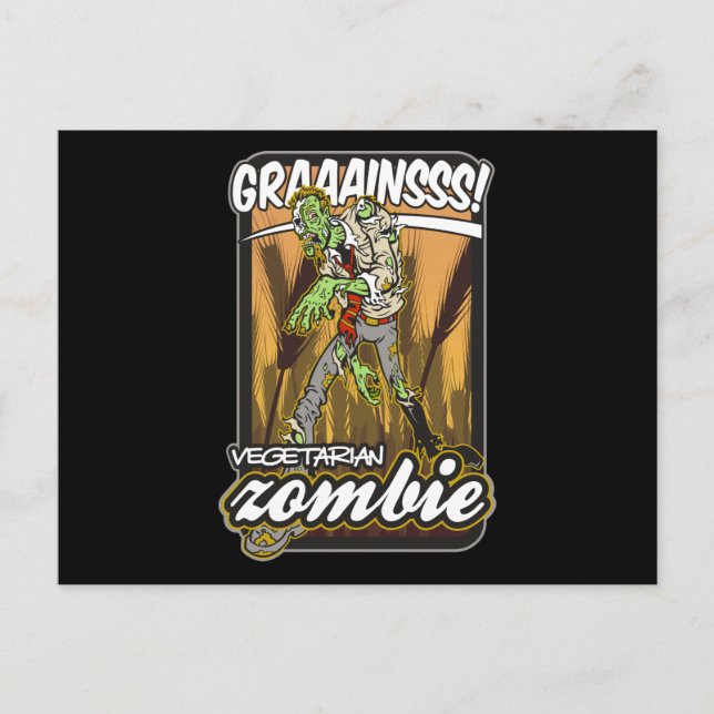 Vegetarian Zombie Postcard (Front)