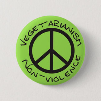 vegetarianism non-violence pinback button