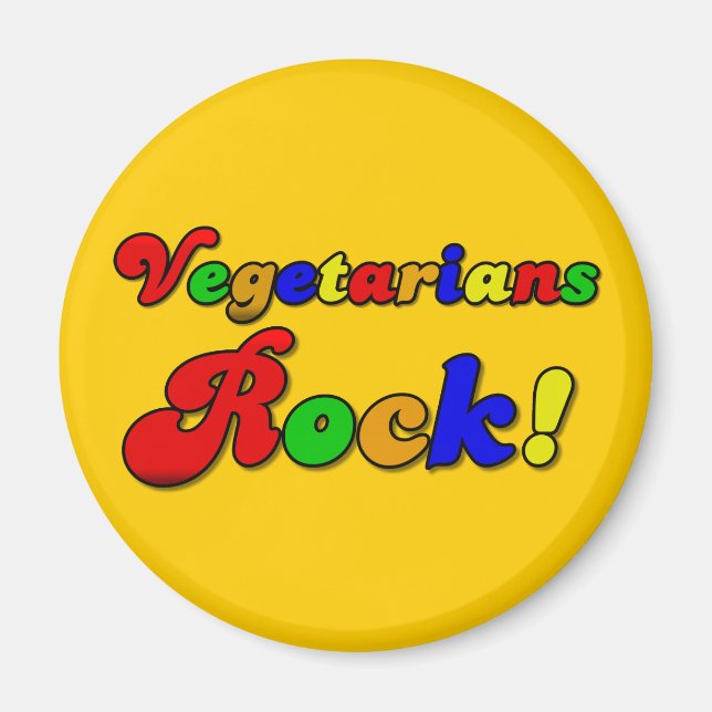 Vegetarians Rock Magnet (Front)