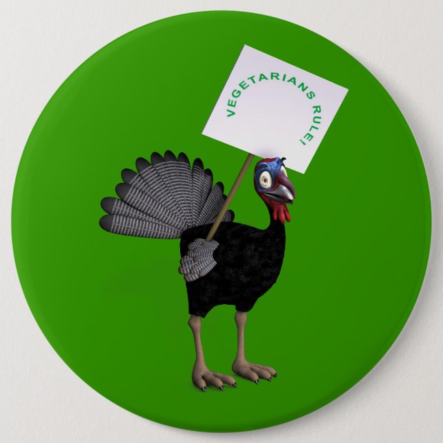 Vegetarians Rule! Button (Front)
