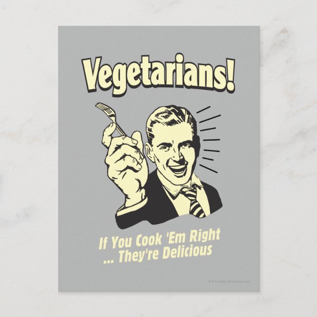 Vegetarians: They're Delicious Postcard (Front)
